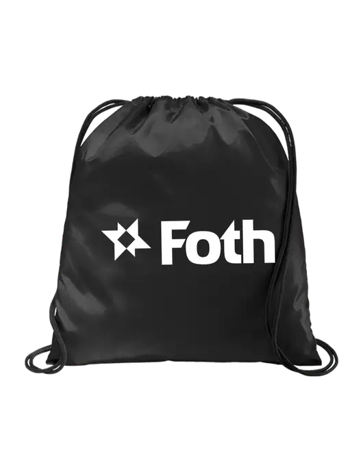 Drawstring  Black Cinch Pack w/Foth Logo