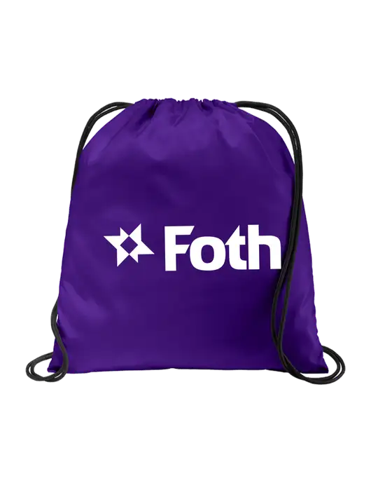 Drawstring Purple Cinch Pack w/Foth Logo