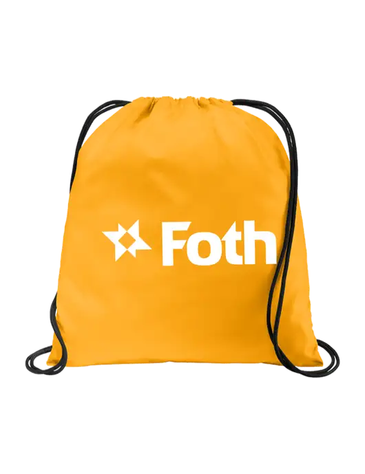 Drawstring Gold Cinch Pack w/Foth Logo