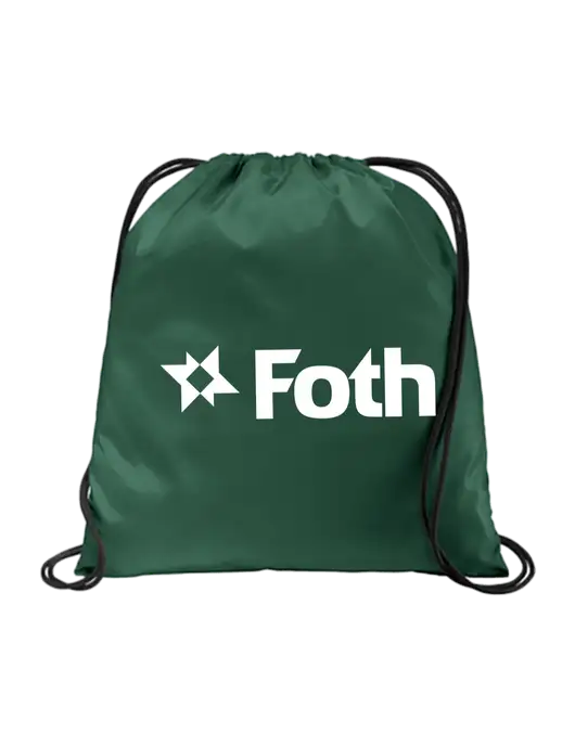 Drawstring Dark Green Cinch Pack w/Foth Logo