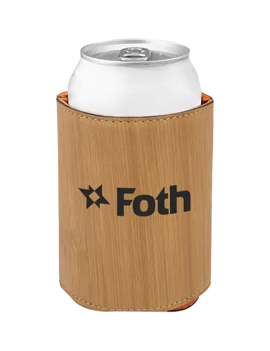 Bamboo Leatherette Beverage Holder w/Foth Logo