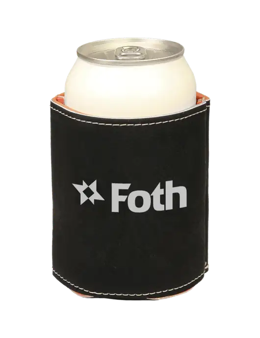 Black Leatherette Beverage Holder w/Foth Logo