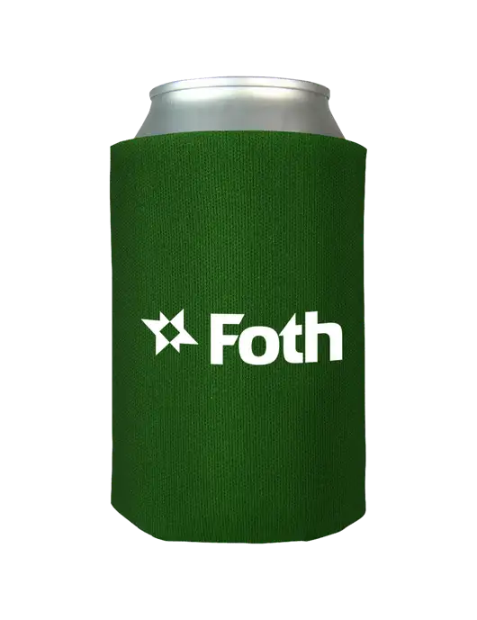 Kelly Green Foam Coolie w/Foth Logo