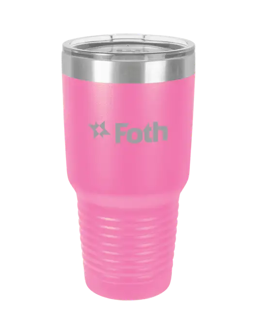 Polar Camel 30 oz Powder Coated Pink Vacuum Insulated Tumbler w/Foth Logo