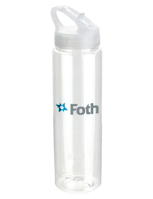 Buddy Clear 32 oz PET Bottle with Flip Lid w/Foth Logo
