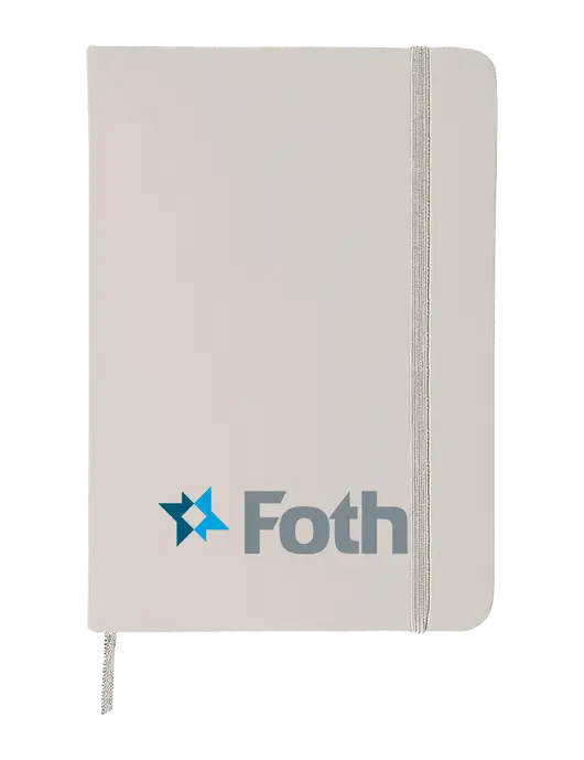 White Comfort Touch Bound Journal 5" X 7" w/Foth Logo