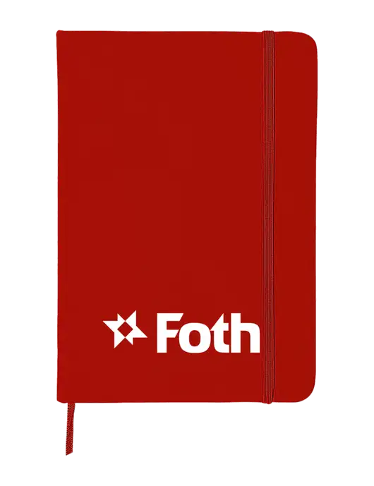 Red Comfort Touch Bound Journal 5" X 7" w/Foth Logo