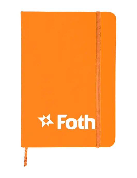 Orange Comfort Touch Bound Journal 5" X 7" w/Foth Logo
