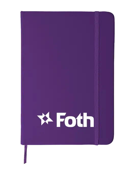 Purple Comfort Touch Bound Journal 5" X 7" w/Foth Logo