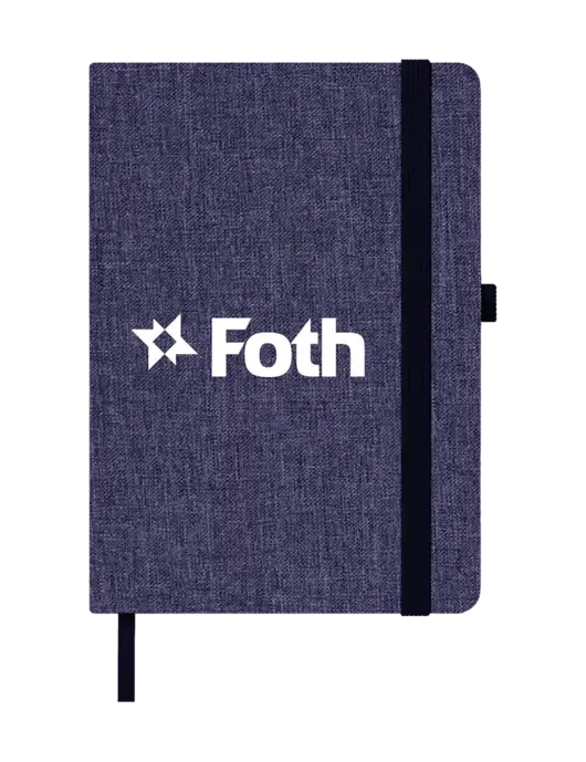 Twill Navy Heathered 5 x 7 Journal w/Foth Logo