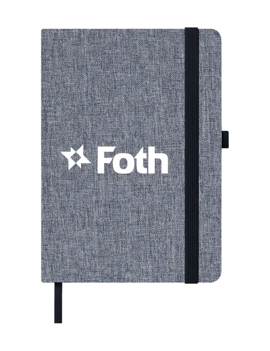 Twill Grey Heathered 5 x 7 Journal w/Foth Logo