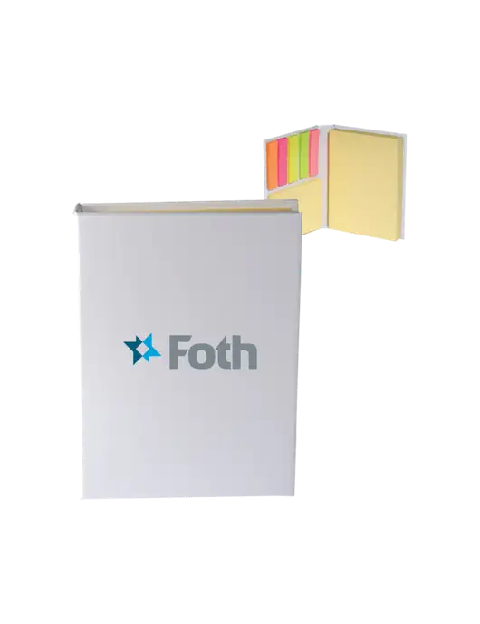 White Sticky Book Folio, 3.125 x 4.125 w/Foth Logo