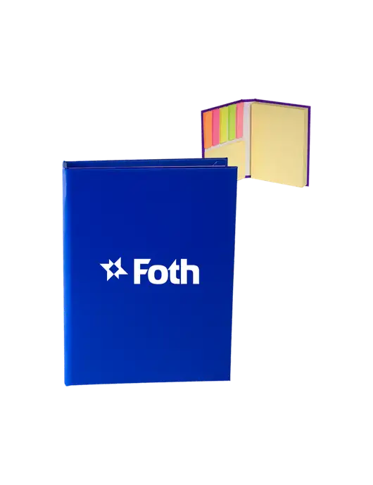 Dark Royal Blue Sticky Book Folio, 3.125 x 4.125 w/Foth Logo