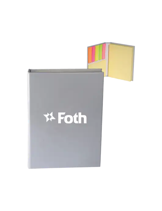 Light Medium Grey Sticky Book Folio, 3.125 x 4.125 w/Foth Logo