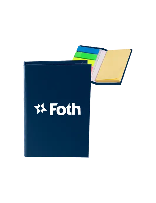 Navy Micro Sticky Note Pad, 2 x 3.25 w/Foth Logo