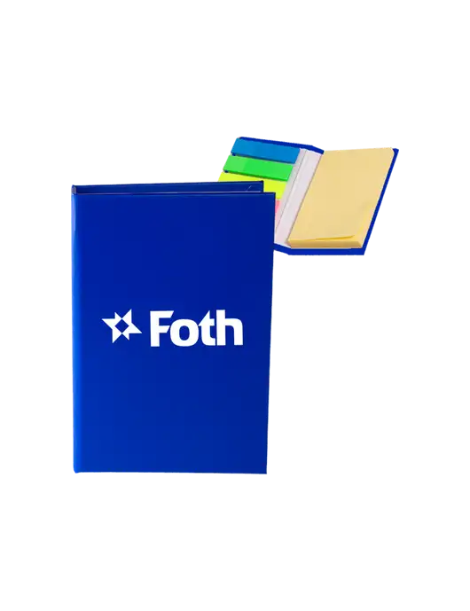 Dark Royal Blue Micro Sticky Note Pad, 2 x 3.25 w/Foth Logo