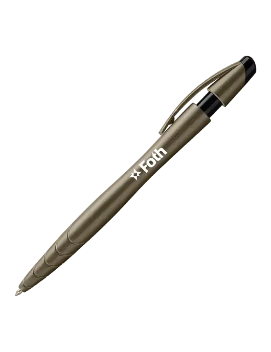 Awali Grey Metallic Pen - Black Ink w/Foth Logo
