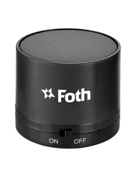 Black Cylinder Bluetooth Speaker w/Foth Logo