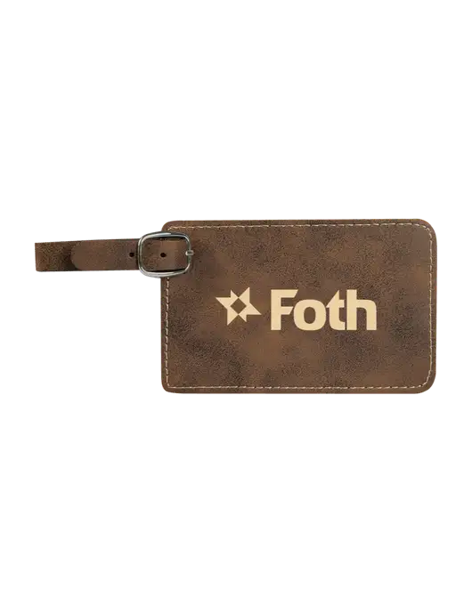 Rustic Leatherette Luggage Tag w/Foth Logo