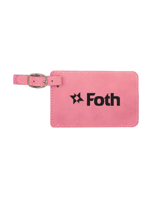 Pink Leatherette Luggage Tag w/Foth Logo