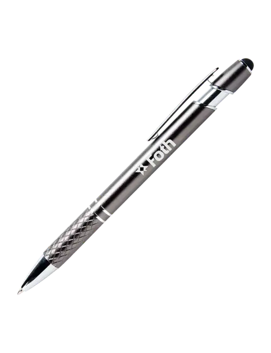 Valencia Gunmetal Stylus Pen - Black Ink w/Foth Logo