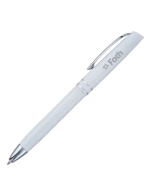 White Anguilla Black Ink Pen w/Foth Logo