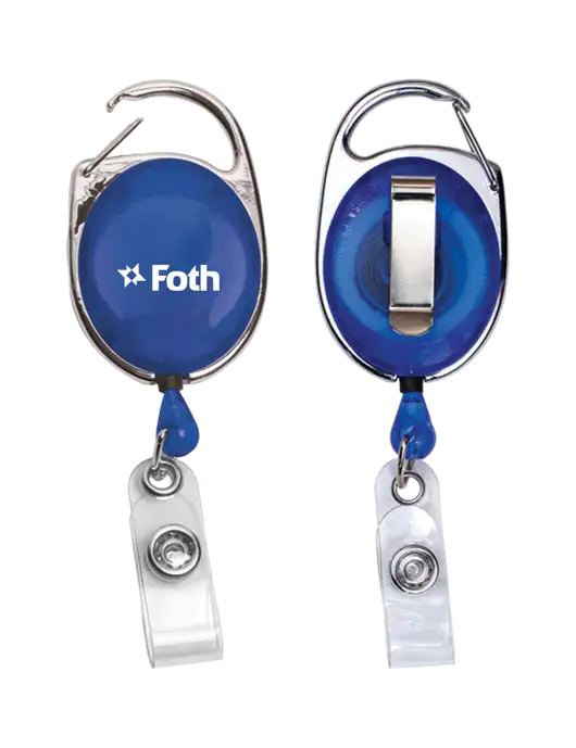 Royal Carabiner Style Badge Reel and Badge Holder w/Foth Logo