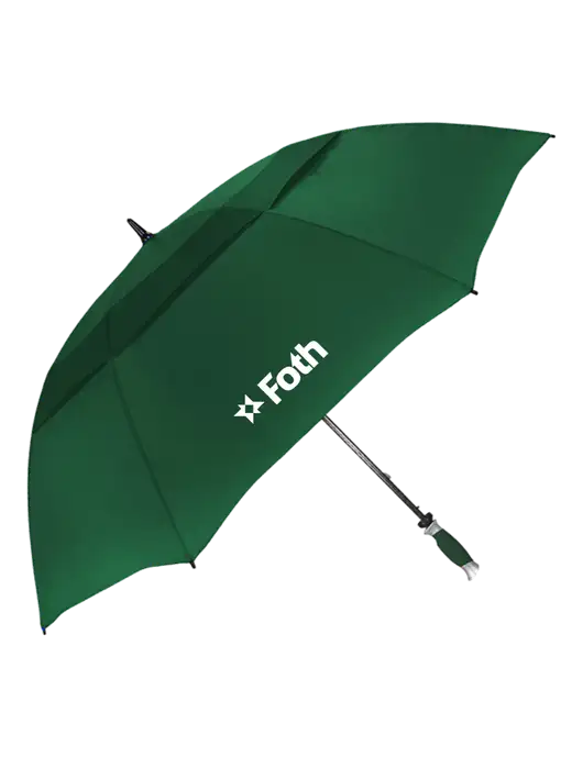 Dark Green Vented Typhoon Tamer Golf Umbrella w/Foth Logo