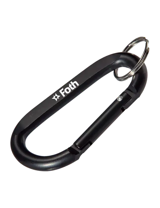 Black Carabiner & Key Ring w/Foth Logo