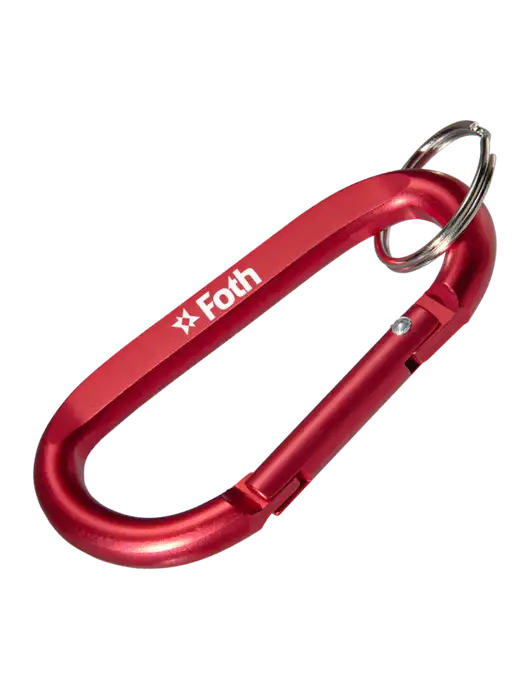 Red Carabiner & Key Ring w/Foth Logo