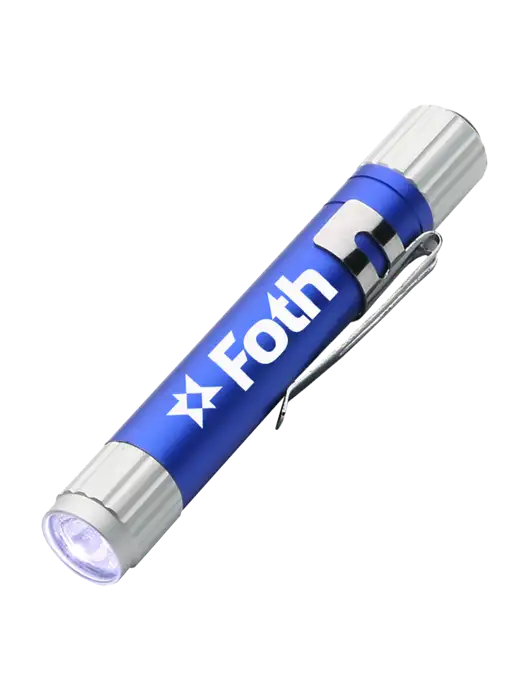 Blue Aluminum LED Penlight w/Foth Logo