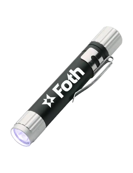 Black Aluminum LED Penlight w/Foth Logo