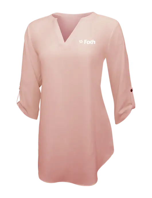 Light Coral Womens 3/4 Sleeve Tunic Blouse w/Foth Logo