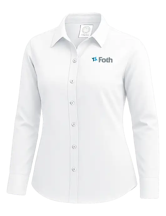 Brooks Brothers Womens White Wrinkle-Free Stretch Nailhead Shirt w/Foth Logo