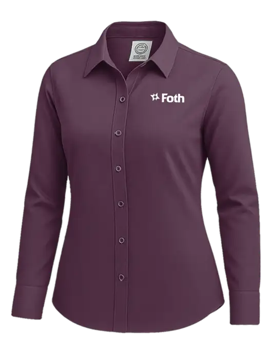 Brooks Brothers Womens Eggplant Wrinkle-Free Stretch Nailhead Shirt w/Foth Logo