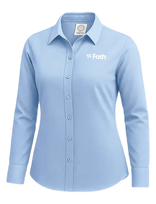 Brooks Brothers Womens Light Blue Wrinkle-Free Stretch Nailhead Shirt w/Foth Logo
