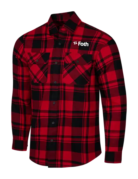 Red/Black Plaid Flannel Shirt w/Foth Logo