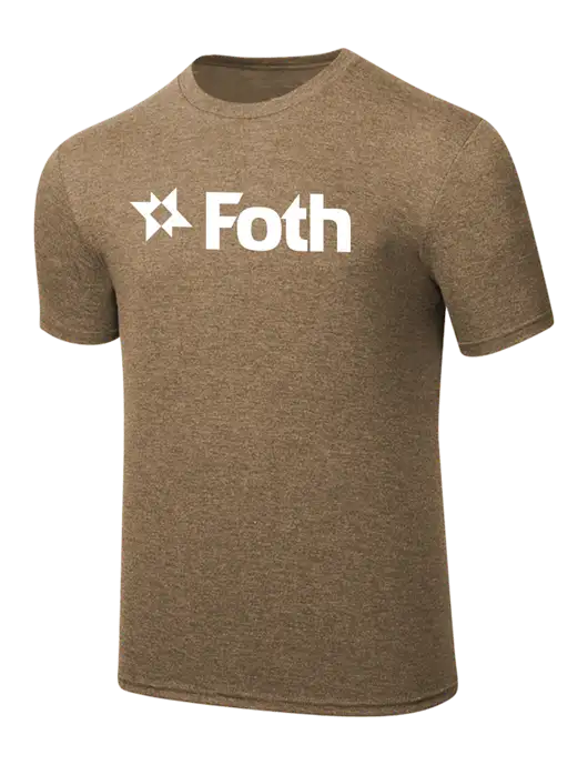 Simply Soft Light Brown Heathered 4.5oz  Poly/Combed Ring Spun Cotton T-Shirt w/Foth Logo