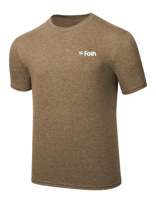 Simply Soft Light Brown Heathered 4.5oz  Poly/Combed Ring Spun Cotton T-Shirt w/Foth Logo