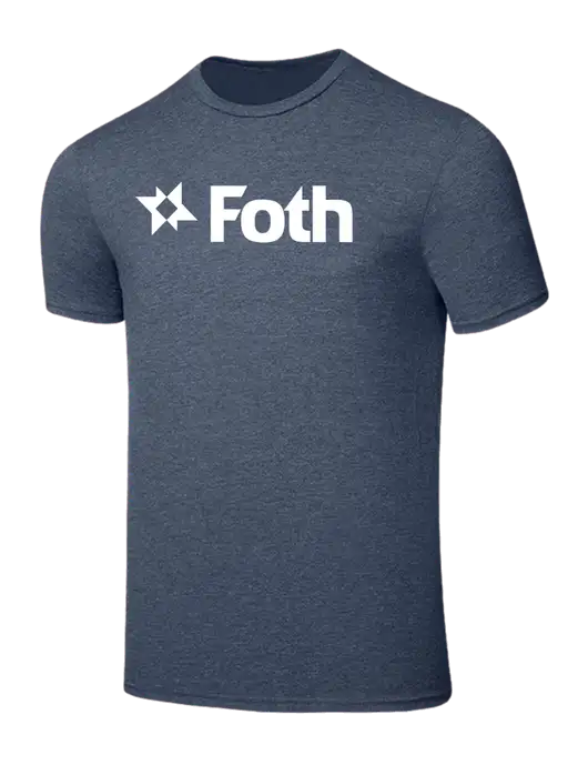 Seriously Soft Heathered Navy T-Shirt w/Foth Logo