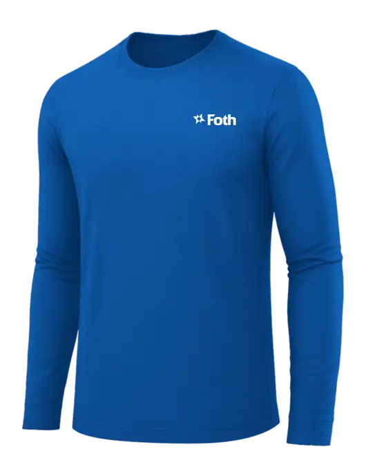 Long Sleeve Royal Blue PosiCharge Competitor Tee w/Foth Logo