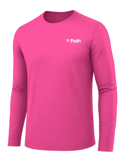 Long Sleeve Neon Pink PosiCharge Competitor Tee w/Foth Logo