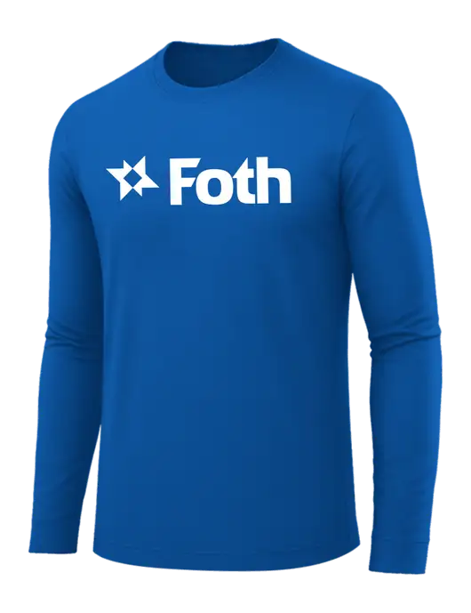 Long Sleeve Royal Blue PosiCharge Competitor Tee w/Foth Logo