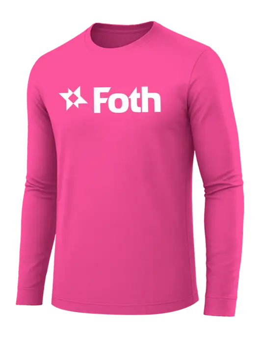 Long Sleeve Neon Pink PosiCharge Competitor Tee w/Foth Logo