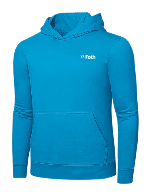 Sapphire 7.8 oz Ring Spun Hooded Sweatshirt w/Foth Logo
