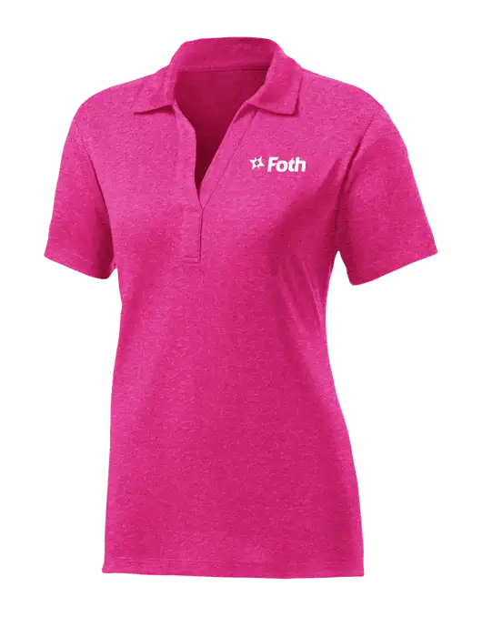 Womens Pink Raspberry Heather Contender Polo w/Foth Logo