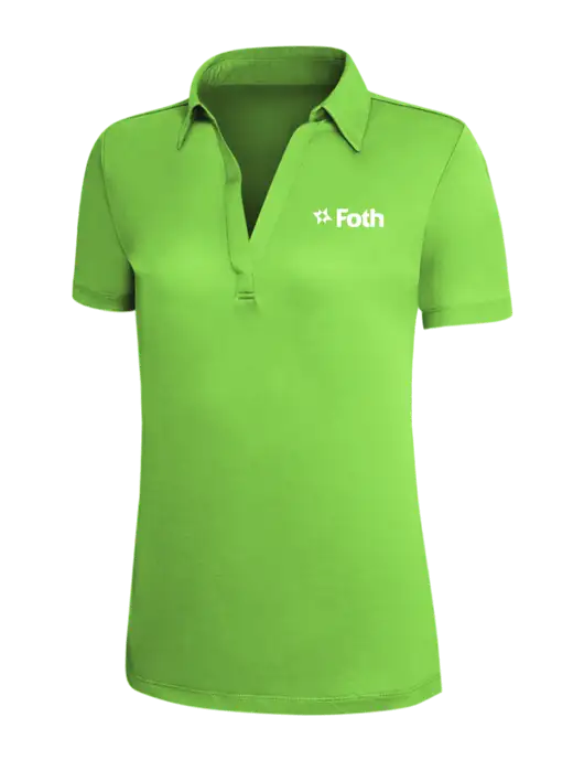Light Kelly Green Silk Touch Womens Performance Polo w/Foth Logo