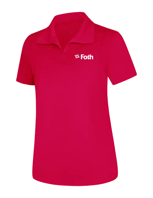 Womens Pink Raspberry Micropique Sport-Wick Polo w/Foth Logo