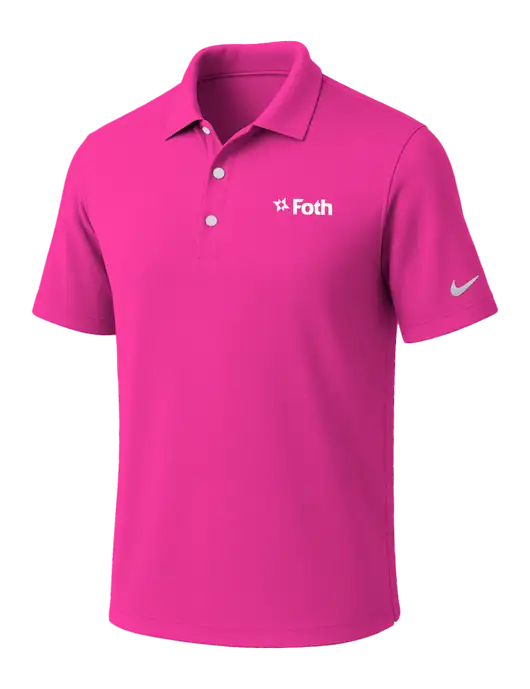 NIKE Dark Fuchsia Dri-Fit Micro Pique Polo w/Foth Logo